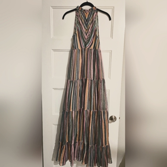 Hartly Love Sam Striped Sleeveless Multi-Color Long Dress sz xs - Picture 1 of 13